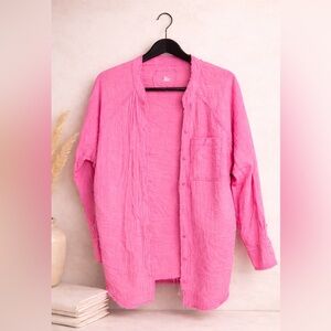 Aerie Pink Button-Up Shirt